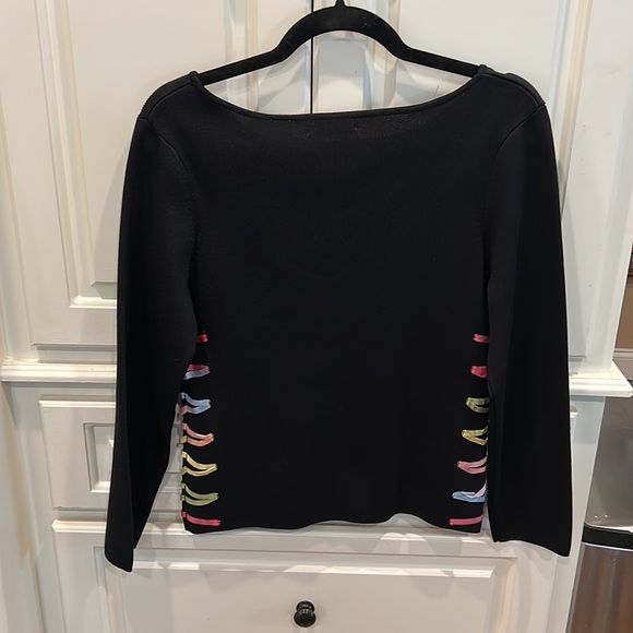 NWT! Vintage 2000 Prima Bella Black Knit Top w/ Satin Ribbon on sides - Picture 8 of 8